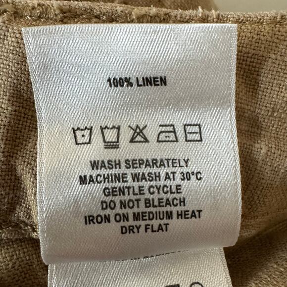 DL1961 Heidi Shorts Women’s Large Brown 100% Linen High Rise Summer Chic Staple - Picture 10 of 13